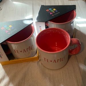 Dishwasher safe and microwave safe cute Valentine’s Day cups.